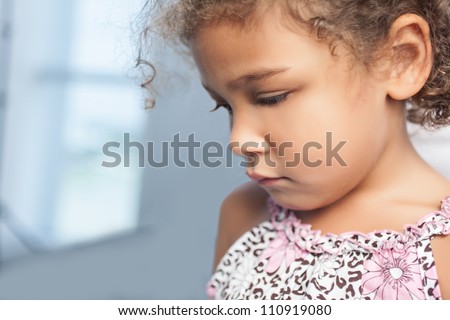 Portrait of sad little girl