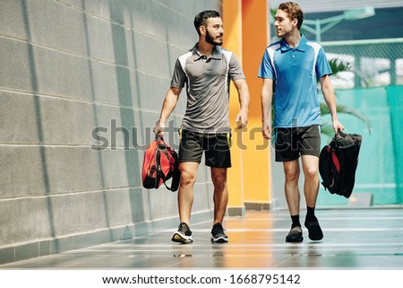 Similar – Image, Stock Photo Young ethnic sportsman walking on street