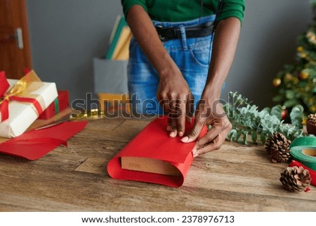 Similar – Image, Stock Photo Black man wrapping in American Flag outside