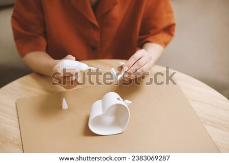 Similar – Image, Stock Photo unrecognizable person cracking an egg in a bowl