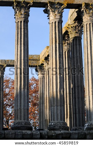 Roman Columns in Evora, Portugal