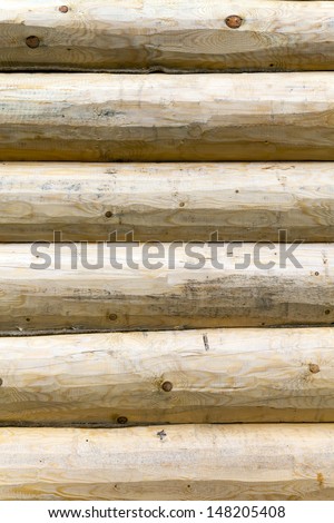 Wall of a wooden log house