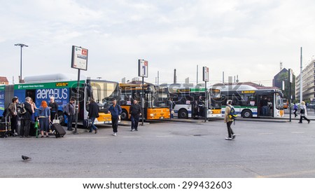 VENICE, ITALY - on MAY 4, 2015. Bus station in island part of the city on Piazzale Roma