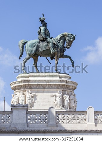 ROME, ITALY, on AUGUST 25, 2015. Il Vittoriano - a monument in honor of the first king of the united Italy Victor Emmanuil,