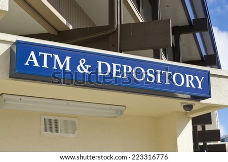 sign for automatic teller machine