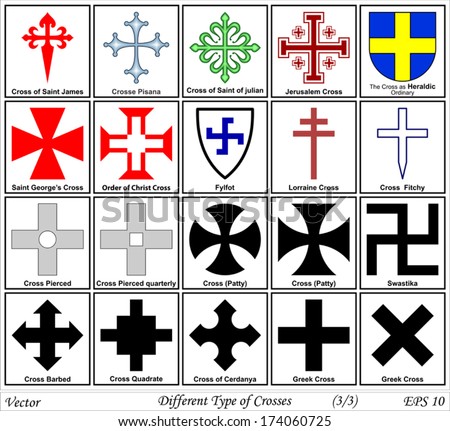 Different Types Of Crosses And Their Meanings Stock Vector Illustration ...