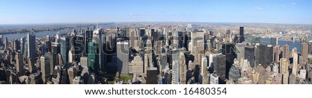 A skyline of new york city  from empire state building