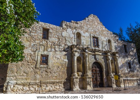 Interesting Perspective of the Historic Alamo, San Antonio, Texas.  Taken Dec. 2012.