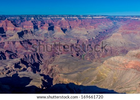 An Interesting View of an Interior River Canyon Cut Inside the Greater Grand Canyon in Arizona, as Seen from the South Rim.