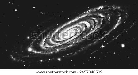 Similar – Image, Stock Photo Milky Way Galaxy Glowing Through The Light Cloudiness Overcast. Real Night Sky Stars. Natural Starry Sky Dark Black Background Backdrop