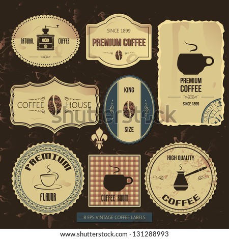 premium coffee vintage labels stock vector 131288993 shutterstock