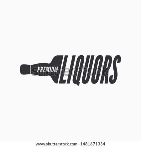 Liquor bottle logo on white background
