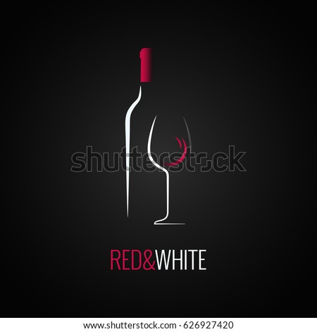 Wine glass. Bottle logo design background