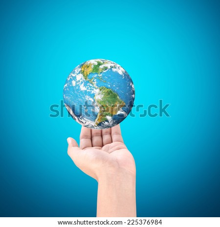 Man holding global in hands, Eco concept