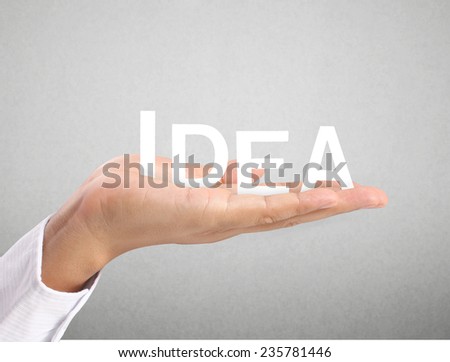 thae word in a hand isolated