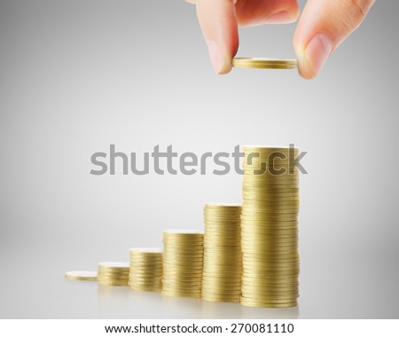 Human Hand human hand putting coin to money, business ideas