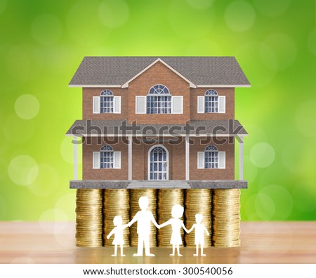 home model on a coins ,Loan concept