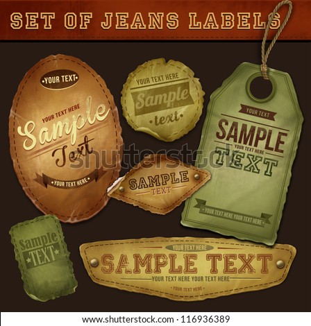 Vector detailed jeans tags 商業照片 © 