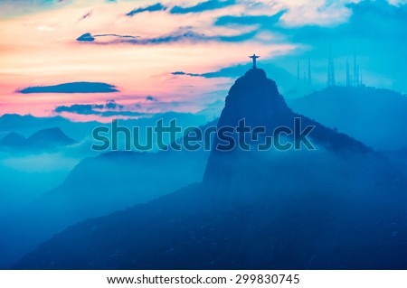 Sunset view of Rio de Janairo, Brazil