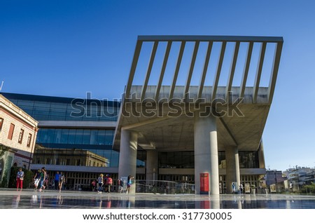 Athens - Greece September 17 2015:  The new Acropolis museum in Athens - Greece