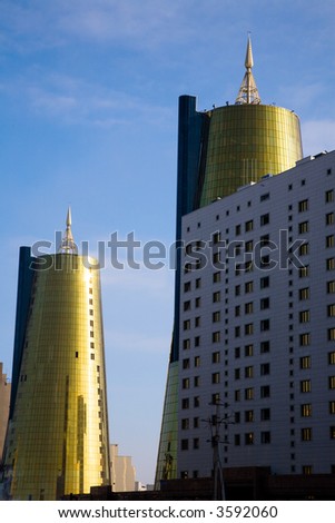 Modern office buildings. Astana, capital of Kazakhstan Republic, march 2007, hdr image