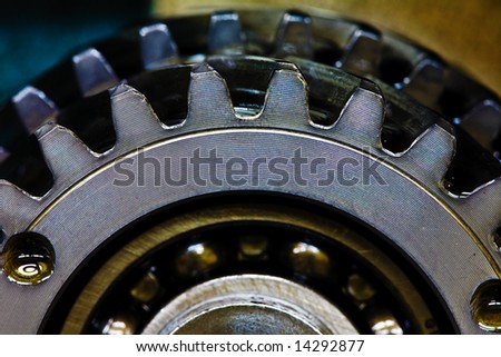 close up view of gears from mechanism