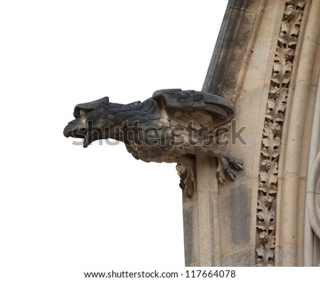 Gothic style Gargoyle on St Vitus' Cathedral Prague.