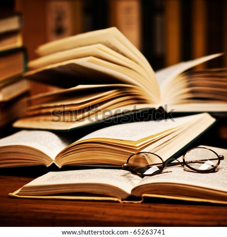 Similar – Image, Stock Photo an open book lies on a table