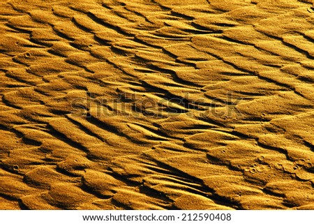 closeup of sand pattern of a beach in the summer morning