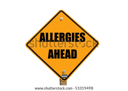 Allergies Warning Sign Isolated Over White With Path At This Size Stock ...