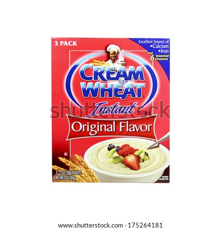 SPENCER , WISCONSIN- FEBRUARY 5, 2014 : box of Cream of Wheat Instant Cereal. Cream of Wheat is an American company providing instant cereal since 1883