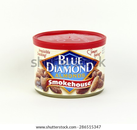 SPENCER , WISCONSIN, June, 12, 2015  Can of  Blue Diamond Almonds.Blue Diamond Growers is a California based company founded in 1910