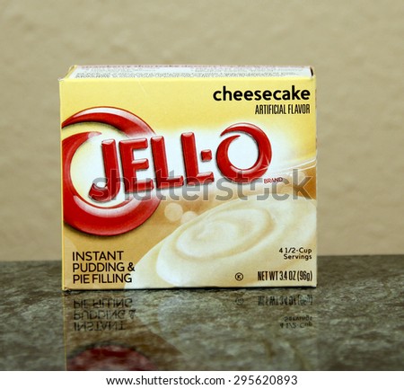 SPENCER , WISCONSIN, July, 12, 2015  Box of Cheesecake flavored JELL-O is a registered trademark of Kraft Foods and was founded in 1897