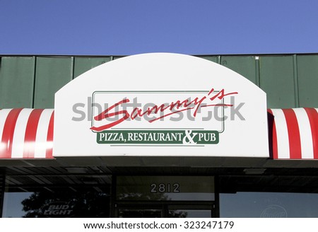 SPENCER , WISCONSIN, OCTOBER, 3  2015    Sammy\'s Pizza, Restaurant & Pub Sign   Sammy\'s specializes in Pizzas and Subs and was founded in 1954