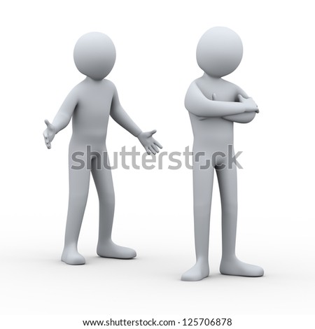 3d Illustration Of Person Having Conflict With Another Man. 3d ...