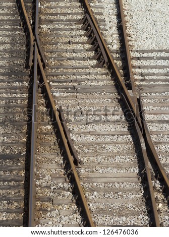 Rail tracks close-up