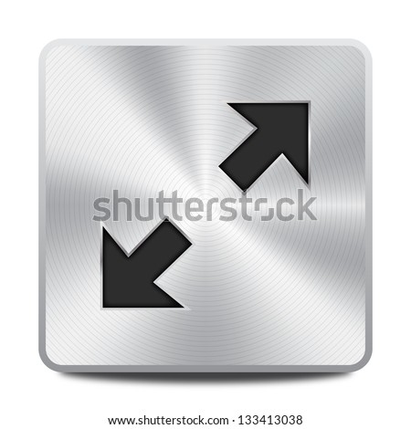 Vector metal multimedia maximize icon / button, design element
