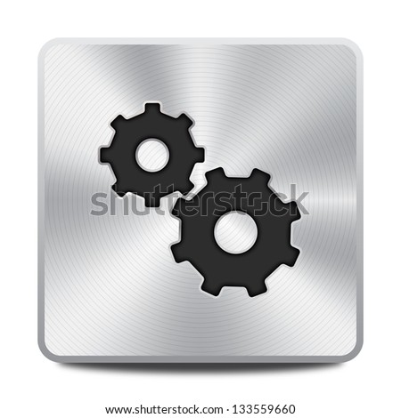 Metal settings icon / button, graphic design element