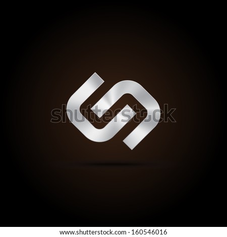 Metal abstract icon, hyperlink, chain, handshake, fit, partnership, union. vector design