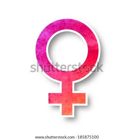 Watercolor women symbol. Vector design.