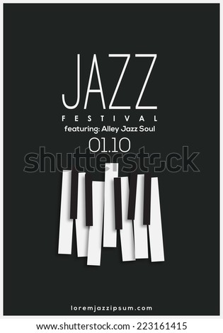 Jazz music festival, poster background template. Vector design.