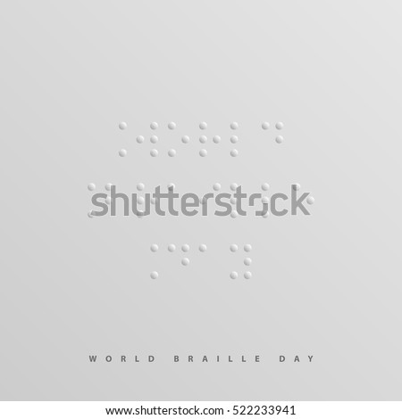 World Braille Day sign, message written in Braille alphabet. Vector graphics.