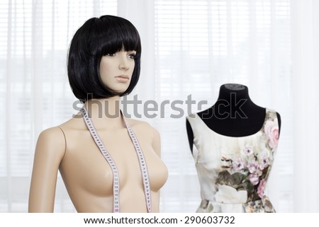 Plastic Mannequins woman  in a design studio.