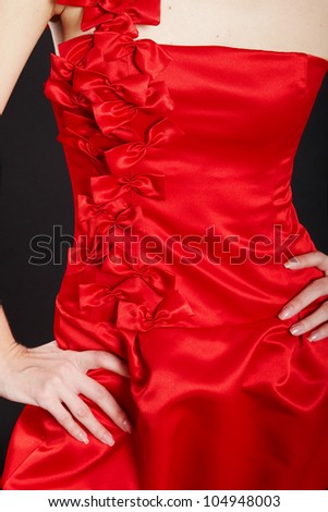 Beautiful fragment of red evening gown