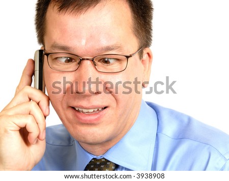 Cross Eyed Man with a Cell Phone