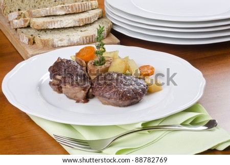 Beef Shank Dinner with Olive Bread