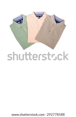 Men\'s Pastel Colored Polo Shirts Isolated on White