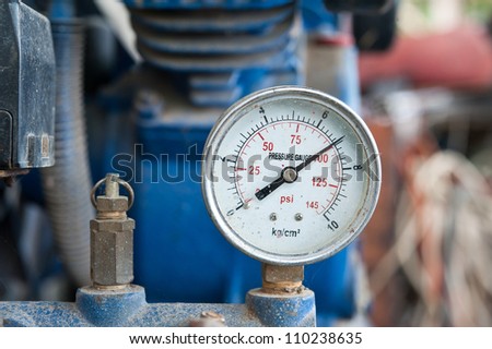 Closeup of pressure meter