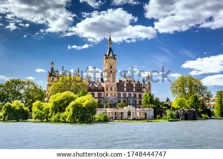 Similar – Image, Stock Photo Schwerin lake with castle on a summer day.