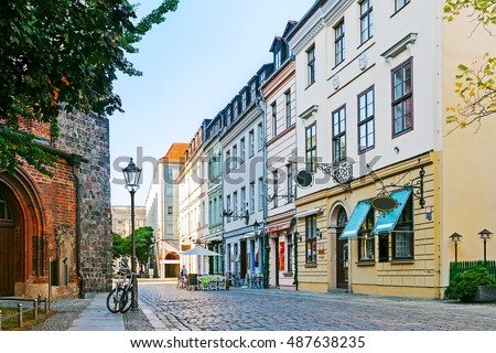 Image, Stock Photo Sidewalk and street Berlin